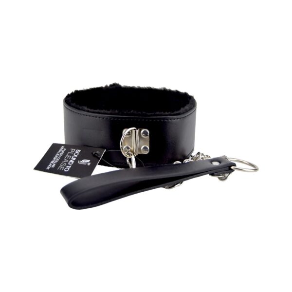 Bound to Please Furry Collar with Leash Black - Image 3