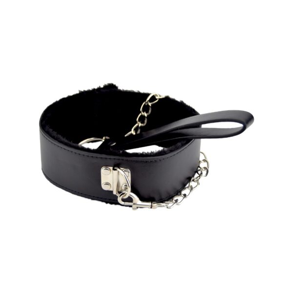 Bound to Please Furry Collar with Leash Black - Image 4