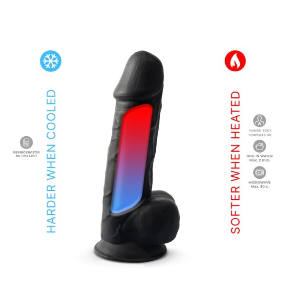 SilexD 8.5 inch Realistic Silicone Dual Density Girthy Dildo with Suction Cup with Balls Black - Image 6