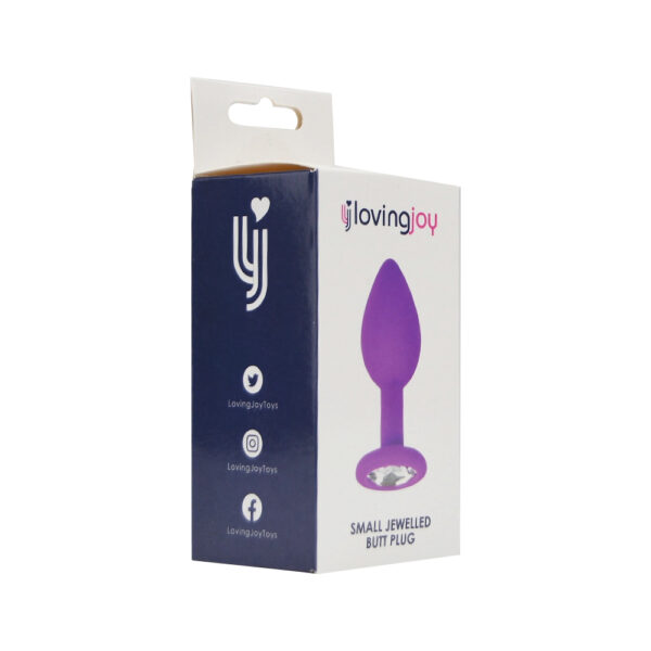 Loving Joy Jewelled Silicone Butt Plug Purple -Small - Image 9