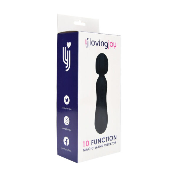 Loving Joy 10 Function Magic Wand Vibrator Black - Image 9