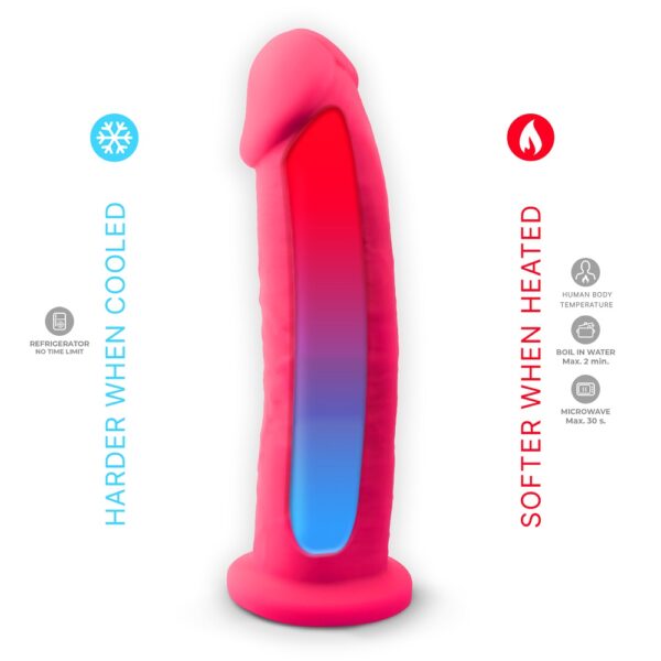 SilexD 9 inch Realistic Silicone Dual Density Dildo with Suction Cup Pink - Image 6