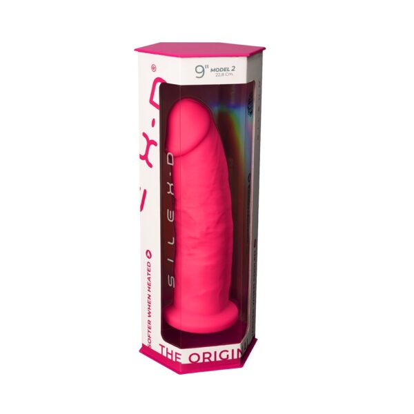 SilexD 9 inch Realistic Silicone Dual Density Dildo with Suction Cup Pink - Image 8