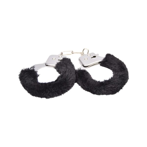 Bound to Play. Heavy Duty Furry Handcuffs Black - Image 3