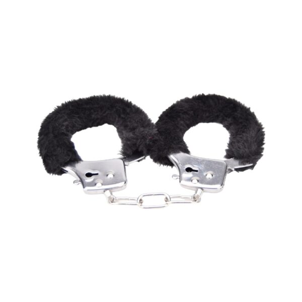 Bound to Play. Heavy Duty Furry Handcuffs Black - Image 4