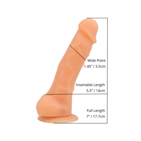 Loving Joy 7 Inch Realistic Silicone Dildo with Suction Cup and Balls Vanilla - Image 6