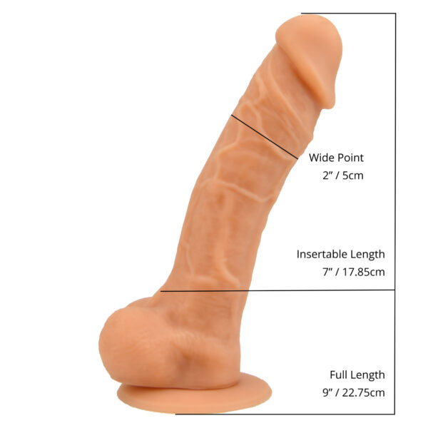 Loving Joy 9 Inch Realistic Silicone Dildo with Suction Cup and Balls Vanilla - Image 6