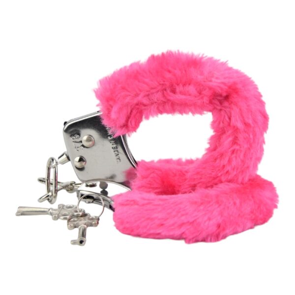 Bound to Play. Heavy Duty Furry Handcuffs Pink - Image 4