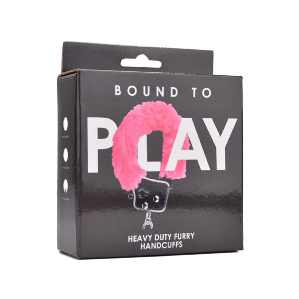 Bound to Play. Heavy Duty Furry Handcuffs Pink - Image 6