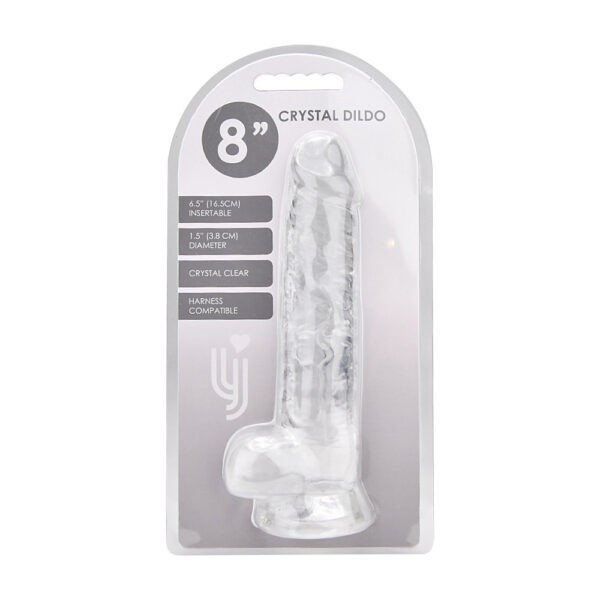 Loving Joy 8 Inch Dildo with Balls Clear - Image 7