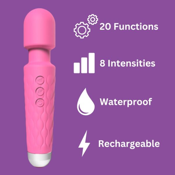 Loving Joy 20 Function Wand Vibrator Pink - Image 9