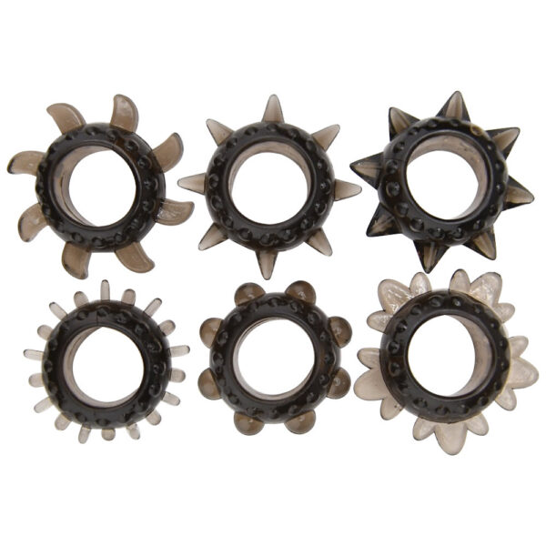 Loving Joy Textured Cock Ring Set (6 Pack) - Image 3