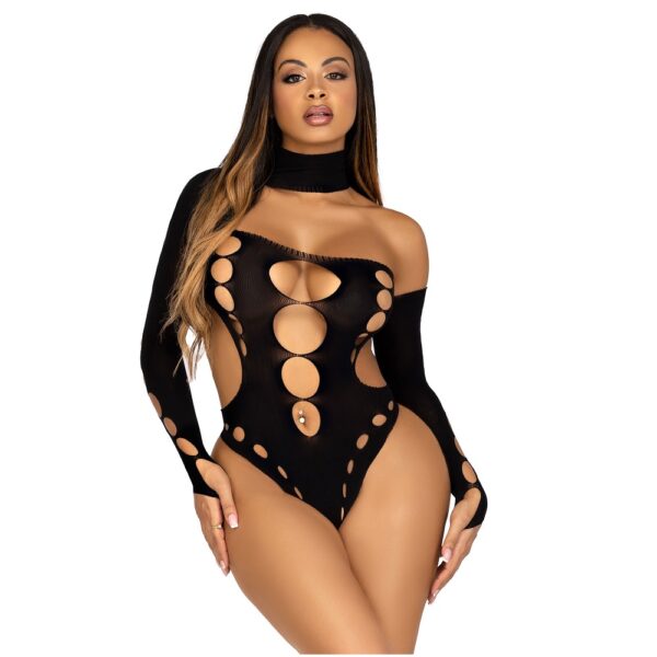 Leg Avenue Cut Out Bodysuit with Thong Back - Image 4