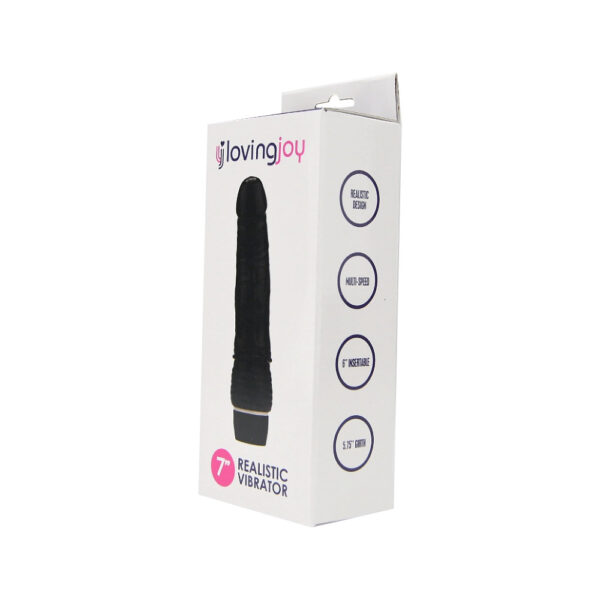 Loving Joy 7 inch Realistic Vibrator Black - Image 8