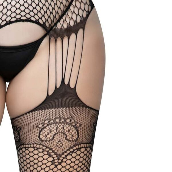 Leg Avenue Lace Top Net Suspender Tights Plus Size - Image 6