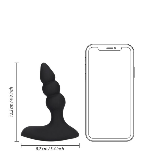 Beaded Vibrating Anal Plug with Remote Control Black - Image 13